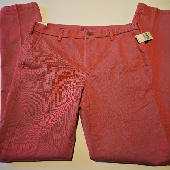 Izod Men's Saltwater Red Stretch Chino [32x34] - Picture 1 of 6